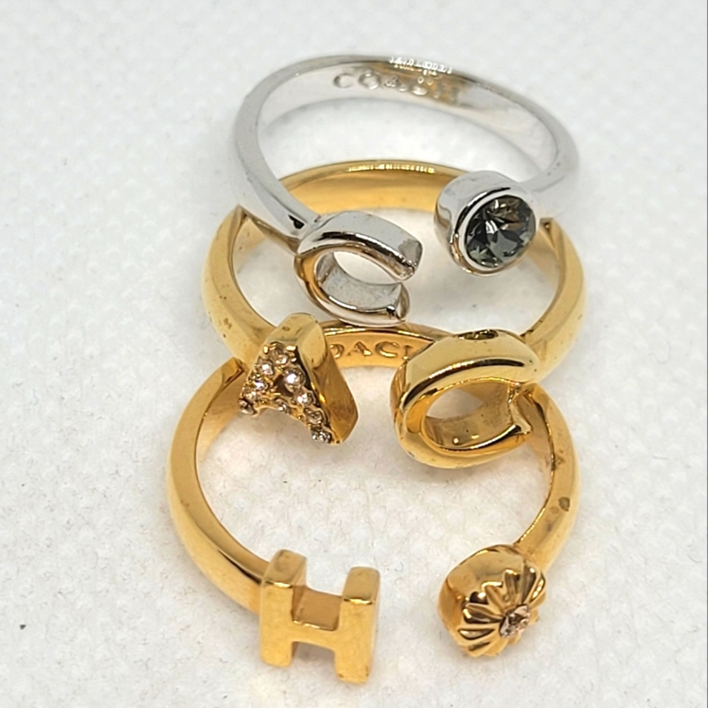 Coach 3 piece ring set